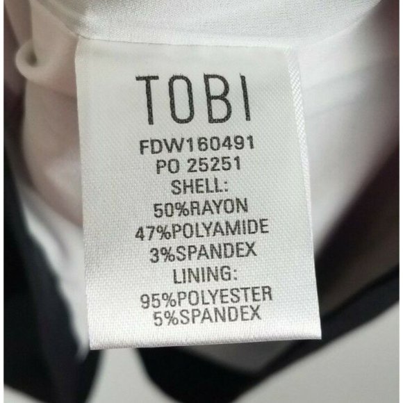 Tobi Sz. XS Claire Color Block Shift Dress Ivory/Black Backless W/ Front Pockets - Picture 6 of 10